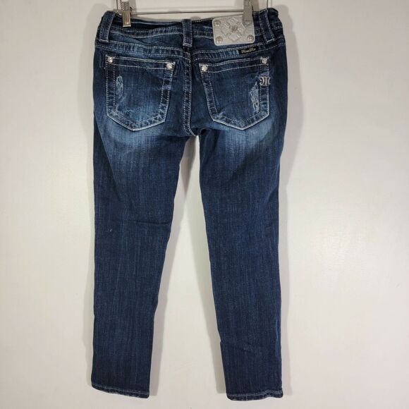Miss Me Crop Skinny JP725OAK 27x27 Womens Jean Embellished Pockets FREE SHIPPING - Picture 3 of 8